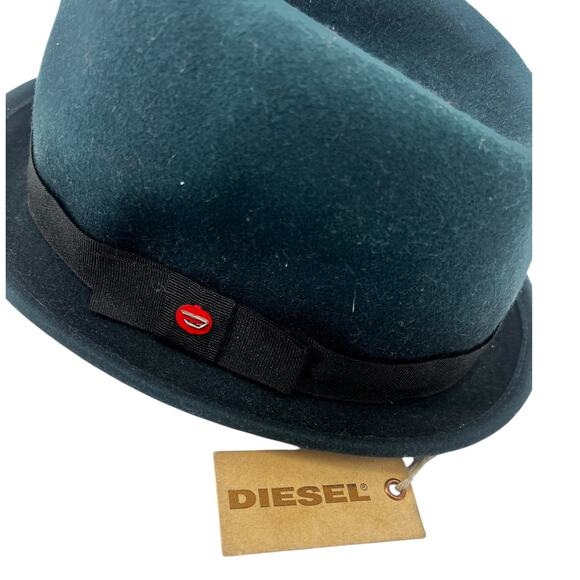 Diesel Industry 100% Wool Fedora Hat Black Made in Macedonia Size 11 - Picture 1 of 6
